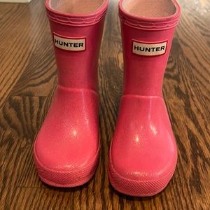Hunter rain boots pink sparkly